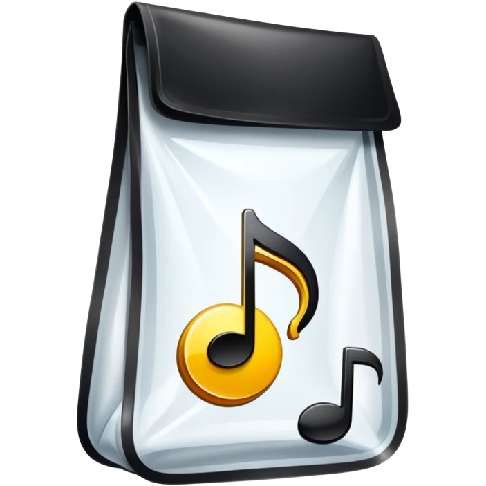 ziplock bag with a musical note inside emoji
