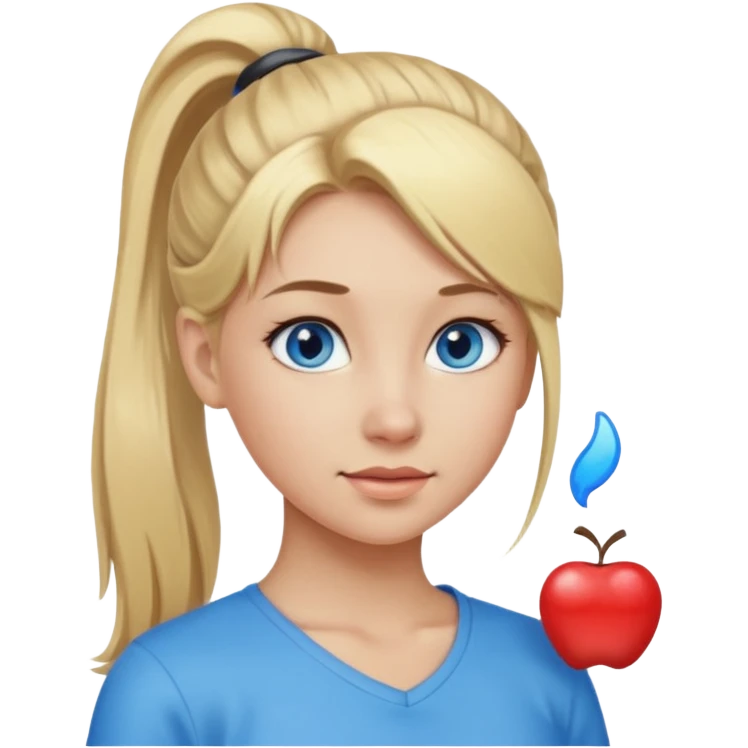 blonde girl pony tail emoji