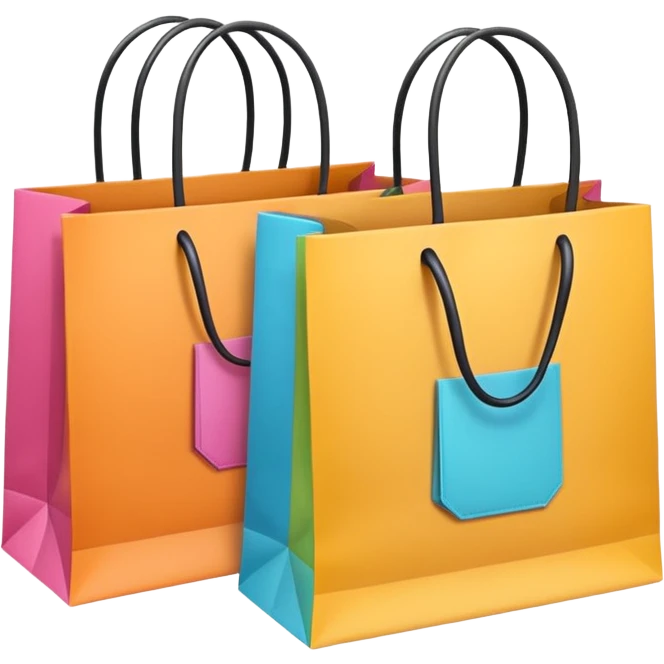 2 aesthetic shopping bag with pattern emoji