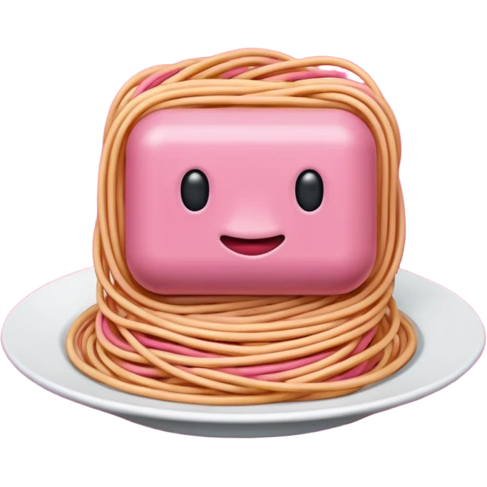 Jeff Koons style spam pink spaghetti abstract art sculpture  emoji