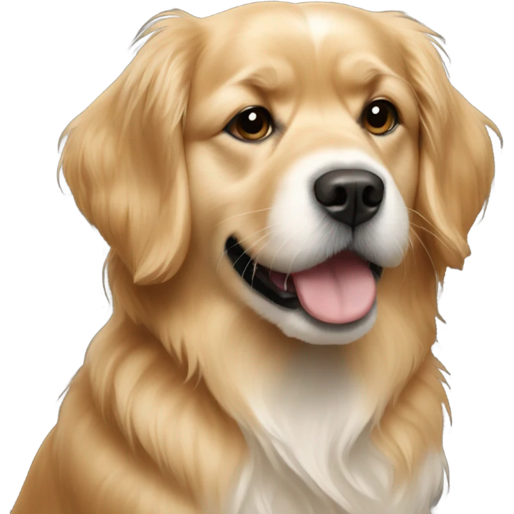 Golden retriever with shih-tzu emoji