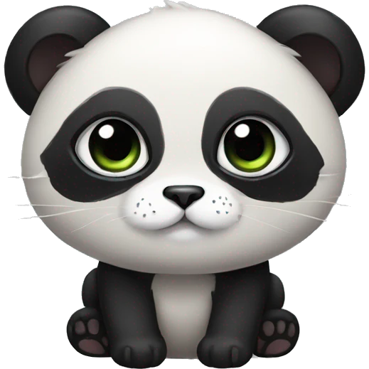 cute masked panda-cat-hybrid emoji