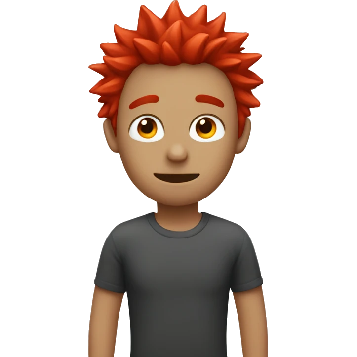 stickman with red spike hair emoji
