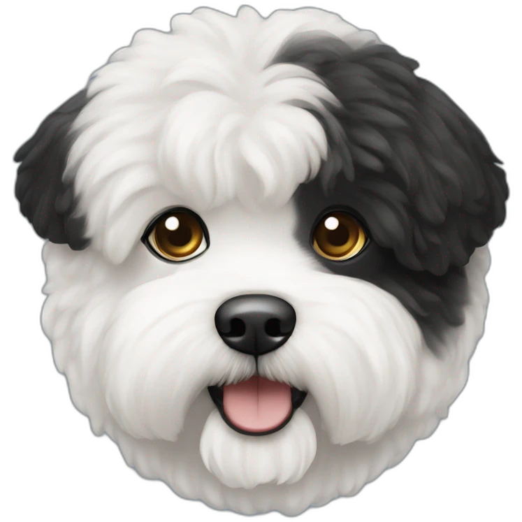 bichon-havanais-black-half-white-head emoji