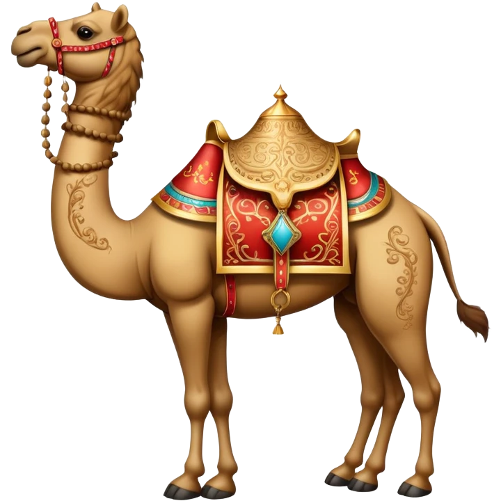 Vintage Arabian circus camel with filigree emoji