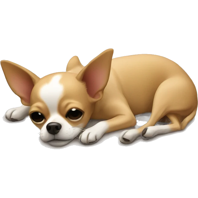A Chihuahua on the bed sleeping emoji