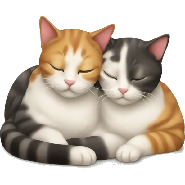 Two cats snuggling emoji