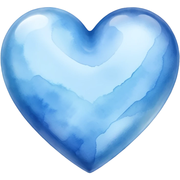 blue heart with watercolor effect emoji