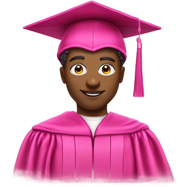 superhero in a pink graduation hat and pink academic regalia emoji