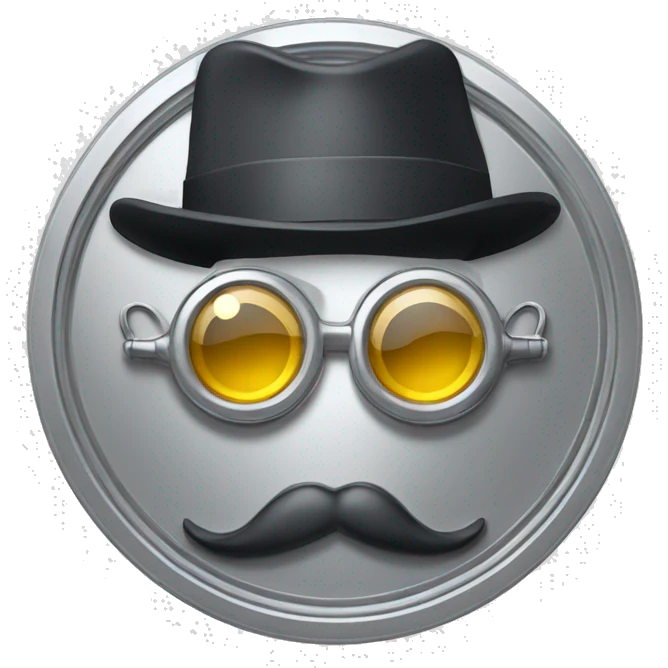 silver coin with monocle emoji