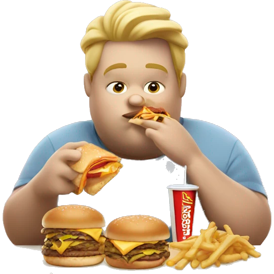 Fat blonde guy eating McDonald’s  emoji