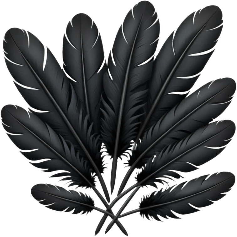 bundle of black feathers emoji