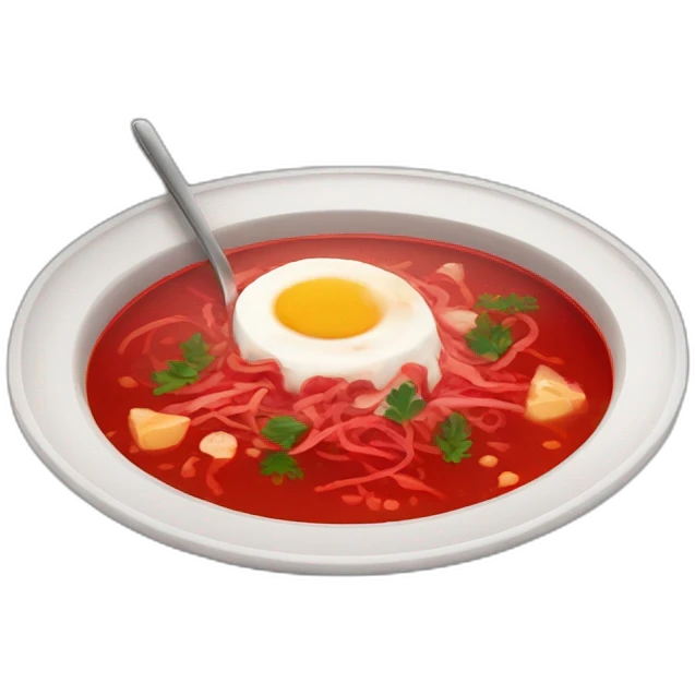 Borsch with salo near emoji