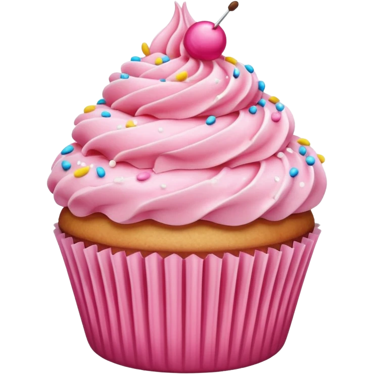 Cupcake with pink icing emoji