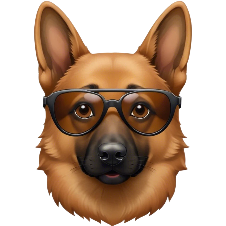 Face of German Shepherd Dog with sunglases emoji