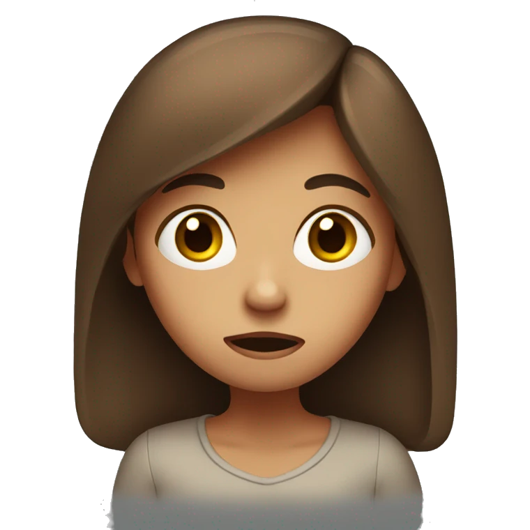 Scared Brown haired girl emoji