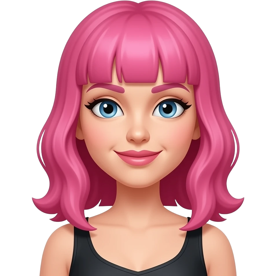 Sassy woman with pink hair emoji