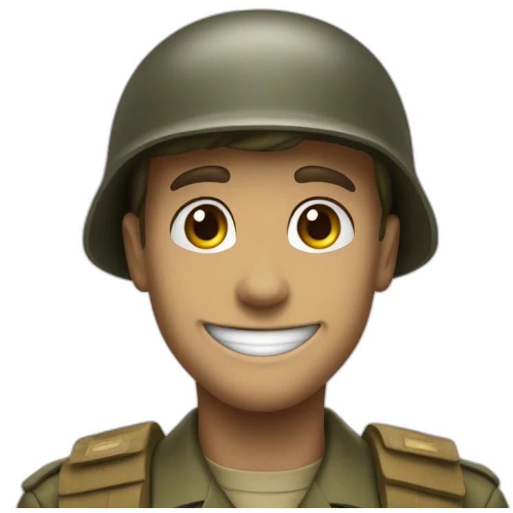 WW2 soldier smile emoji