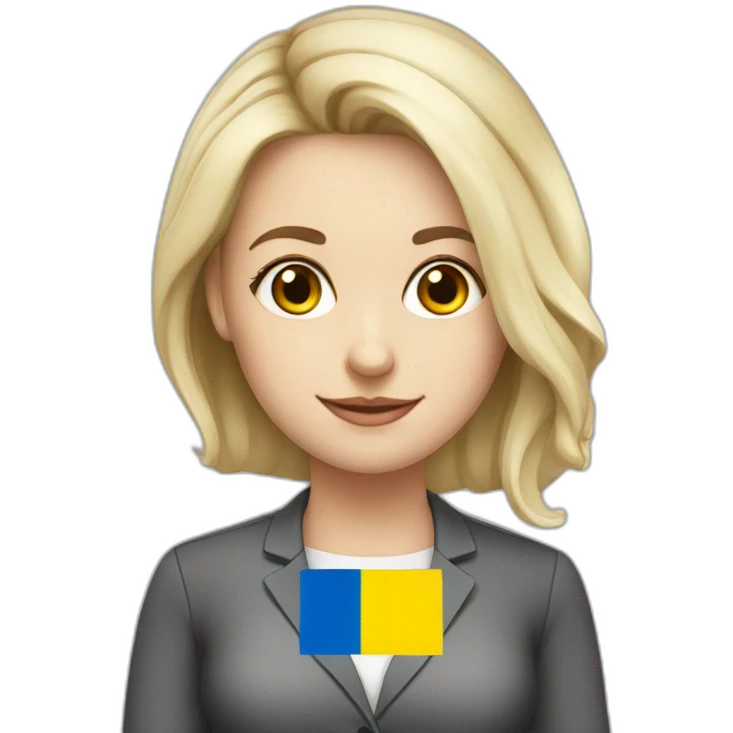 white skin teacher women with ukrainian flag emoji