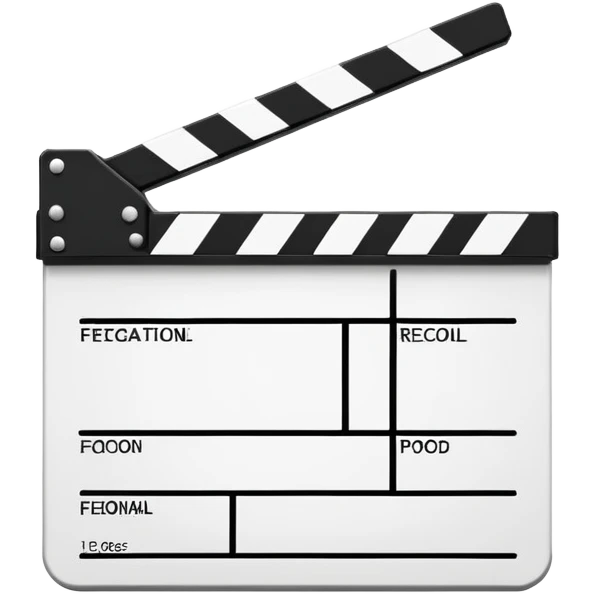 absolute minimalist movie clapperboard, just a rectangle with one diagonal line, clean design emoji