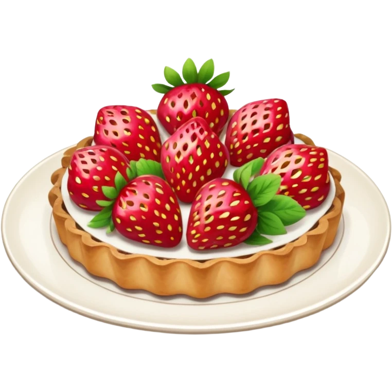 Postres de fresas y  nuez emoji