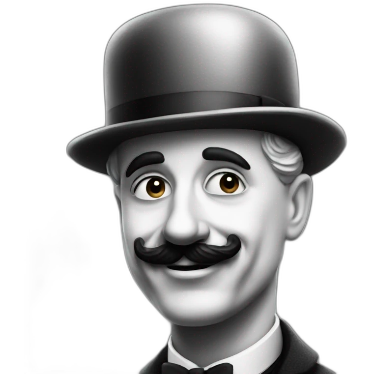 Charlie Chaplin sans chapeau emoji