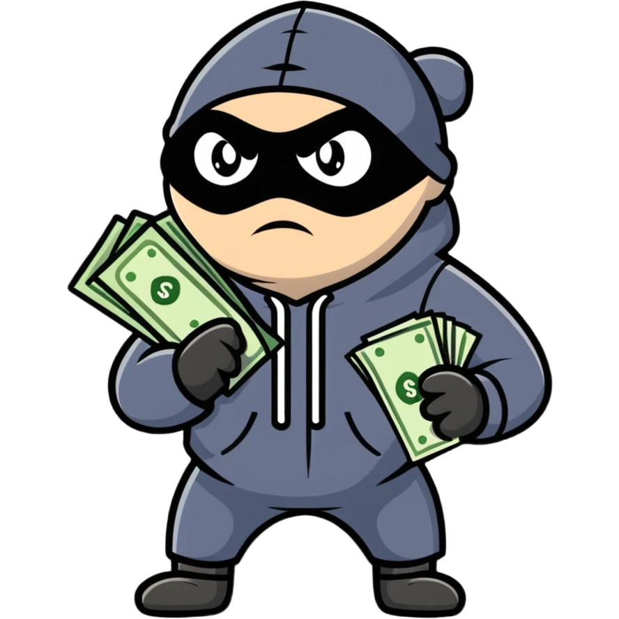 cartoonish robber holding a money bag emoji