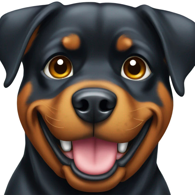Rottweiler dog winking  emoji