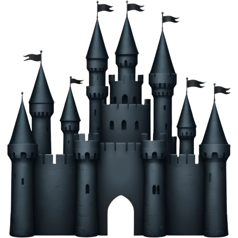 iOS emoji, minimal dark fantasy, black castle silhouette, flat emoji