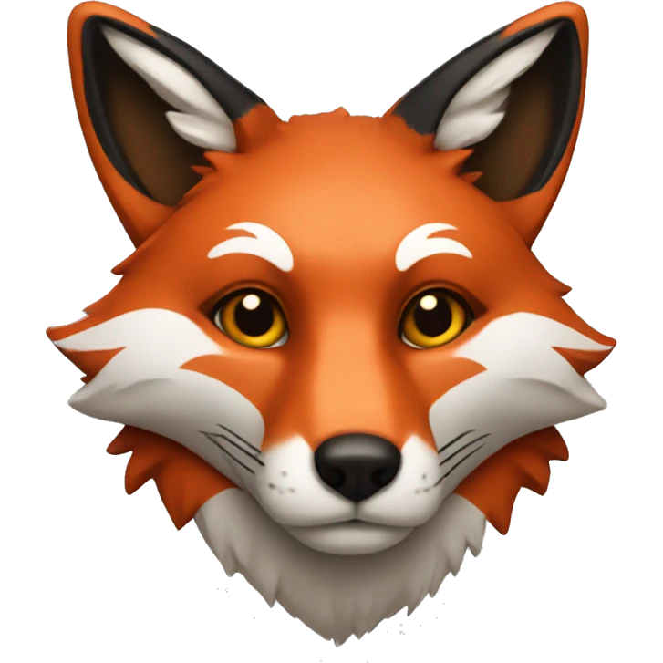 fox with red and black colors emoji