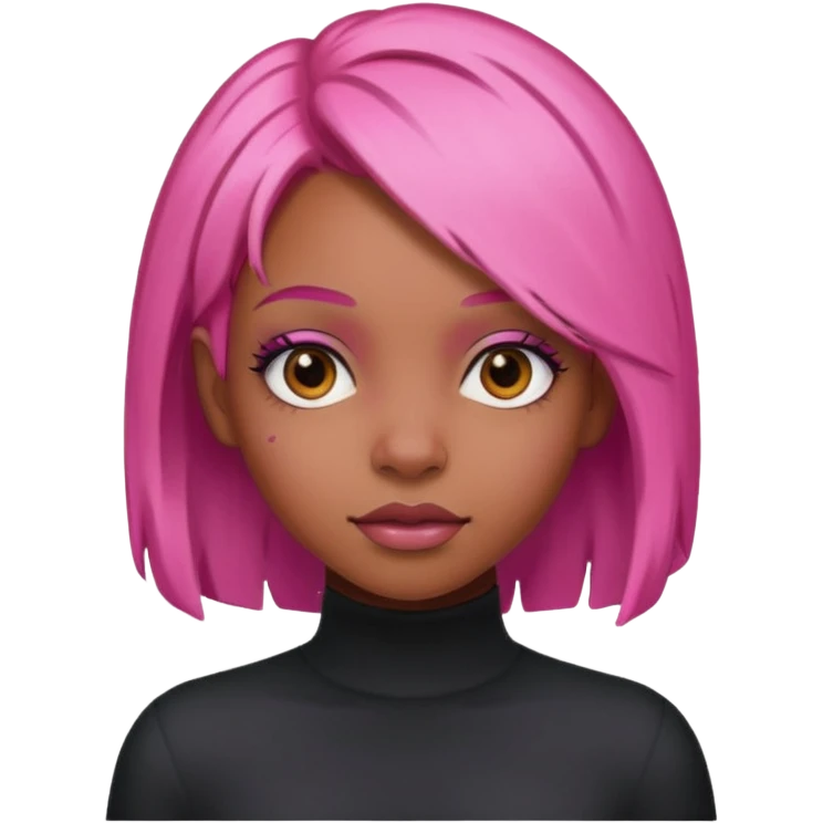 Pink hair black girl emoji