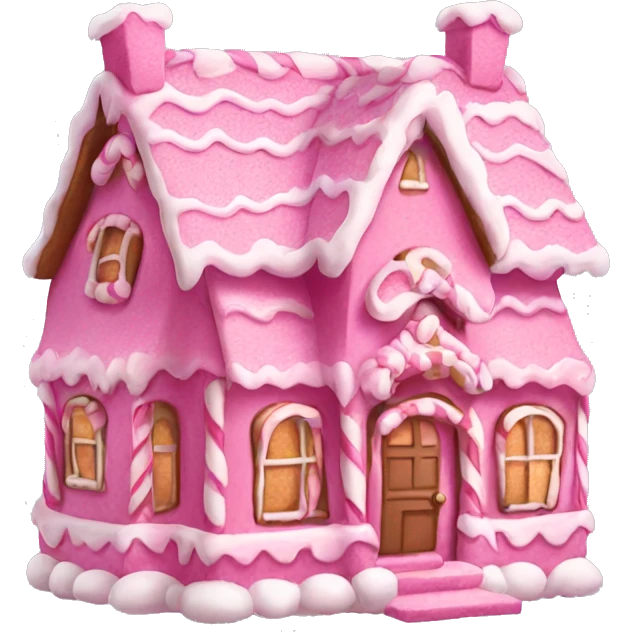 Pink gingerbread house  emoji