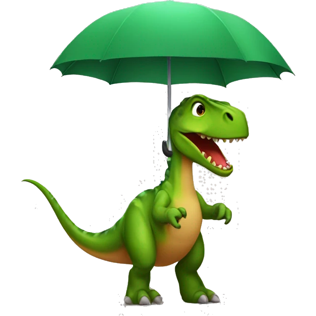 dinosaur with umbrella emoji