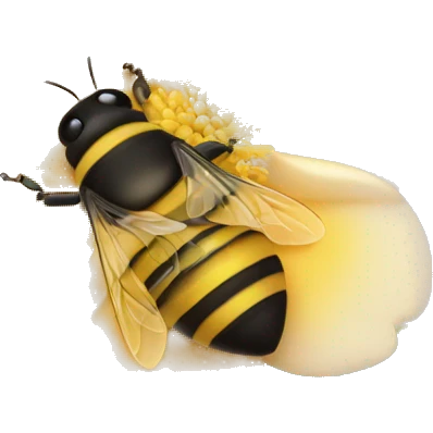 Abeille qui plrte une fleur rose emoji