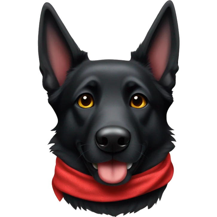Black German Shepard with red bandana emoji