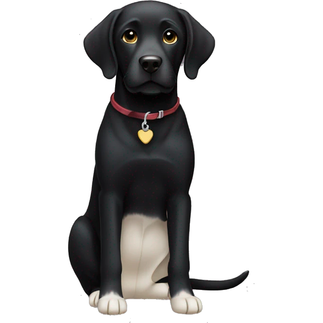 black lab with a white chest  emoji