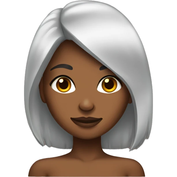 Brown skin girl with wolfcut emoji
