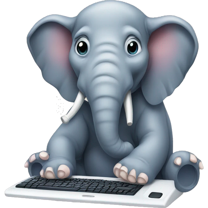 an elephant playing computer games emoji