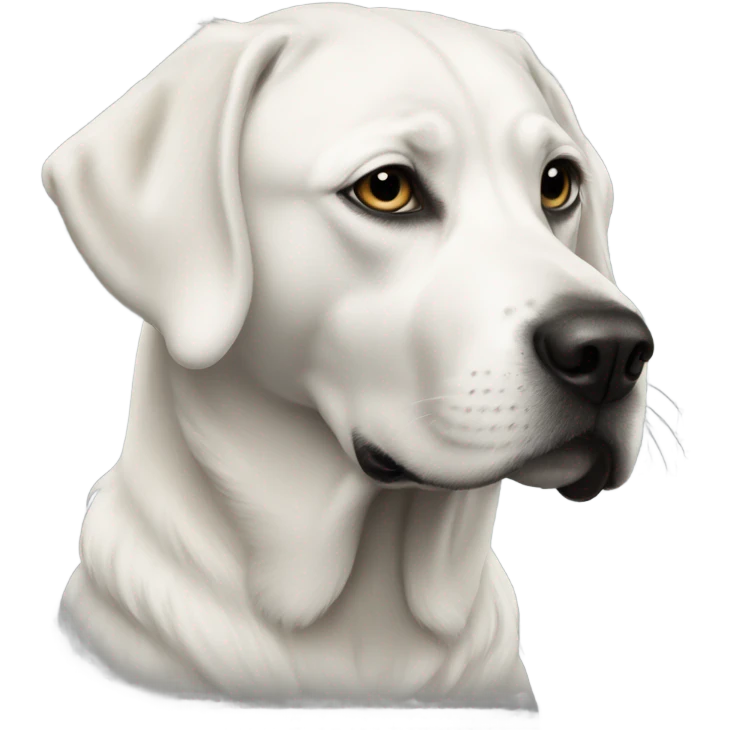 White queen on a black lab emoji