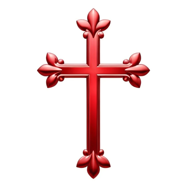 chrome hearts cross in red with metallic shine emoji