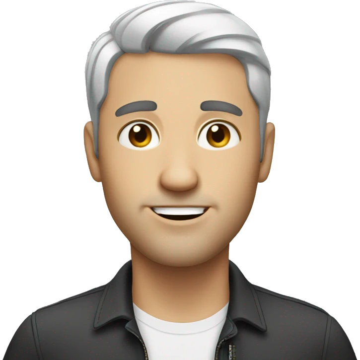 White man - short black hair - no facial hair emoji