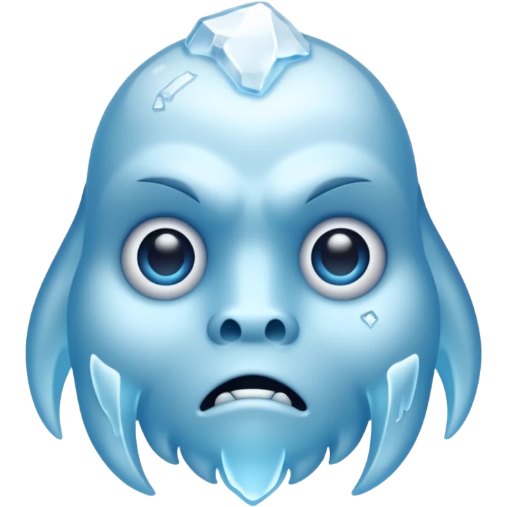 a pale blue cryptid face with ice details emoji