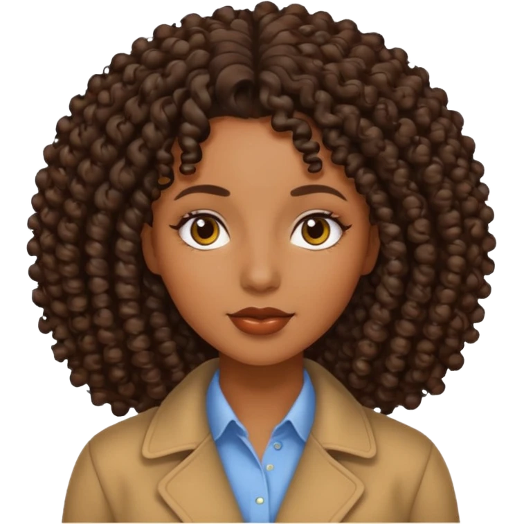 black woman, with curly hair emoji