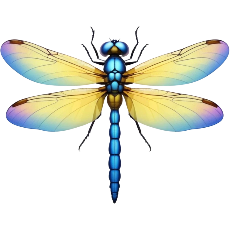 O libelula cu galben in mijloc si albastru pe varful aripilor emoji