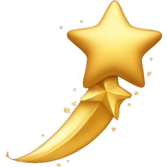 Golden shooting star emoji