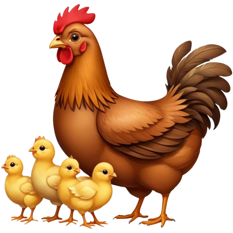 Poule avec ses poussins emoji