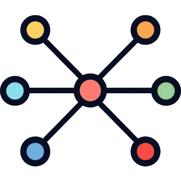 neural network node connection diagram, simplified for telegram emoji
