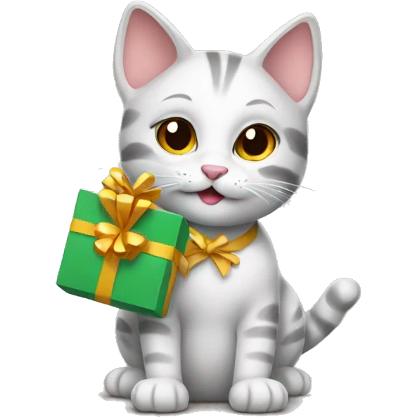 cat with a gift emoji