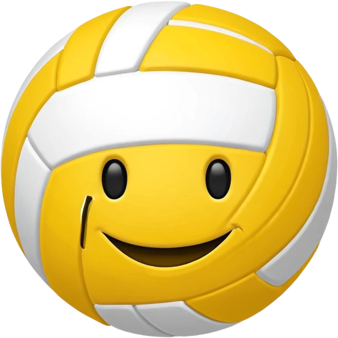 Un balon de voleibol con una sonrisa emoji