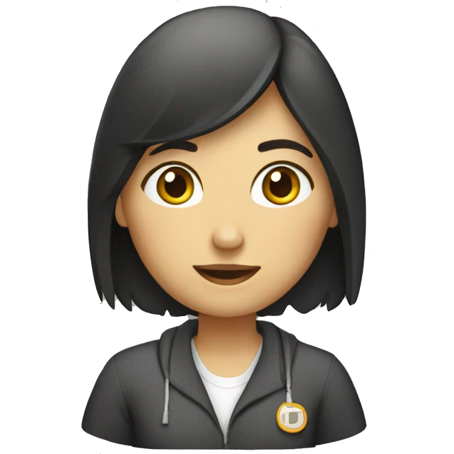 estudiante femenino escribiendo emoji
